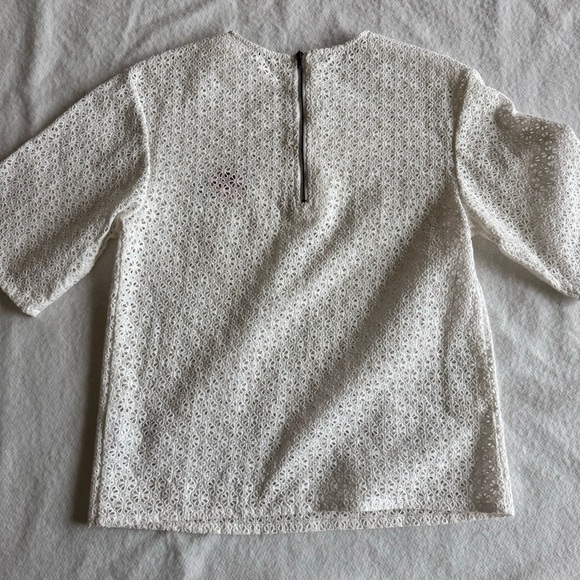 MANOUSH Flower Badge Eyelet Cotton Top Blouse Size 34, US 2 - Picture 10 of 10